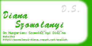 diana szomolanyi business card